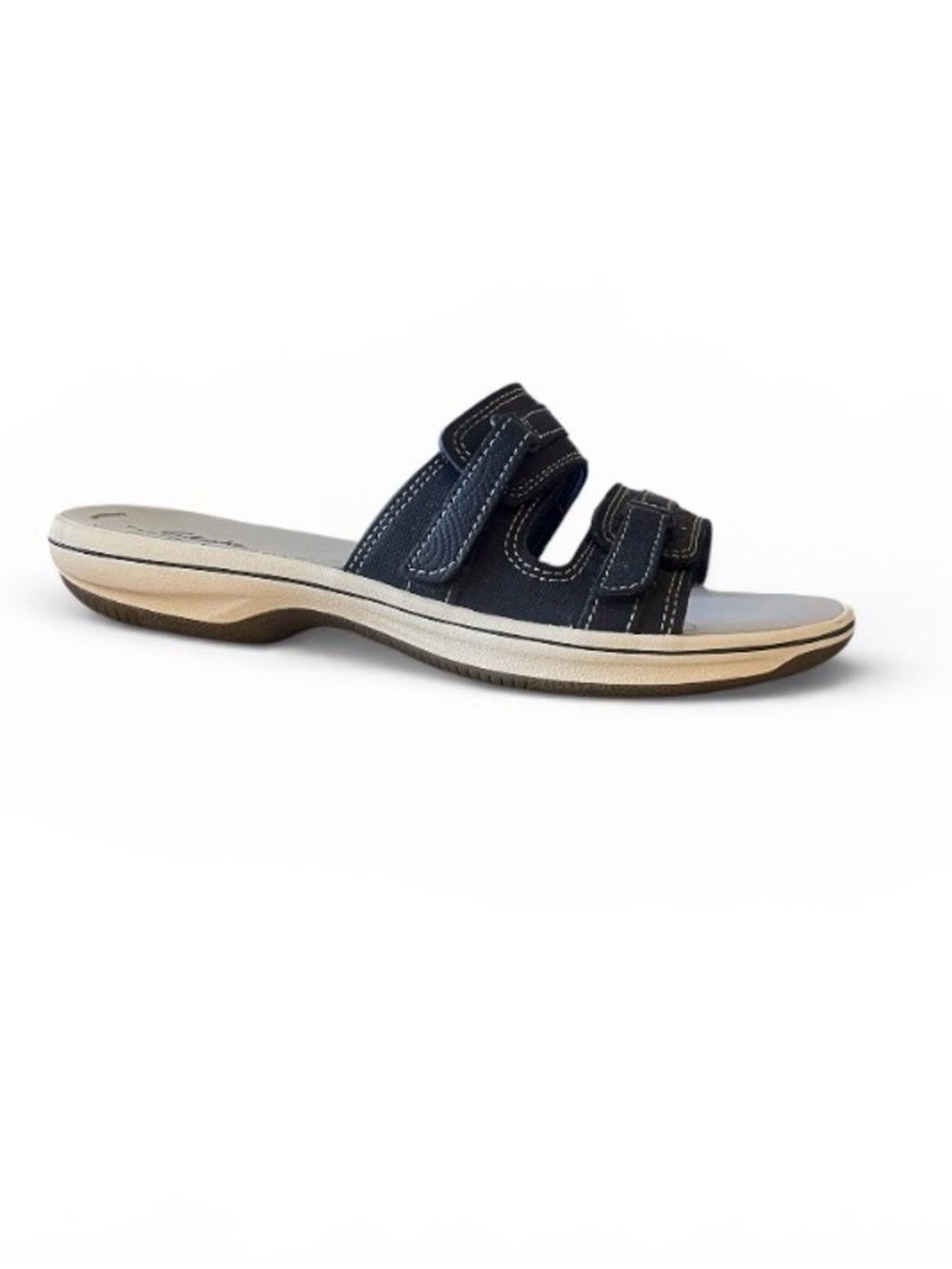 Clarks Cloudsteppers Navy Double-Strap Slide Sandal